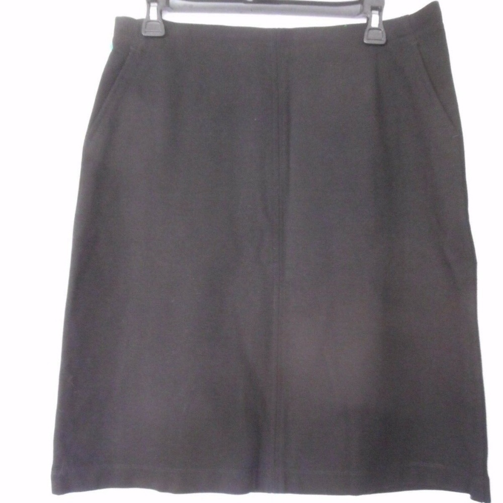 J. Crew Size 10 Black Knit unlined zip back Skirt